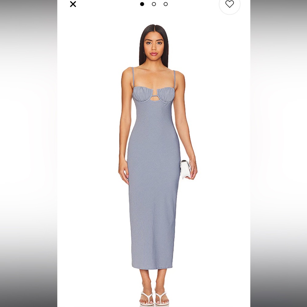 Montce Dark Denim Petal Long Slip Dress